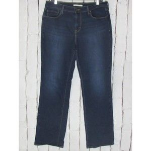 Levi's 505 Women Jeans  Size 14 Blue 10" High Rise Straight Dark Wash Denim
